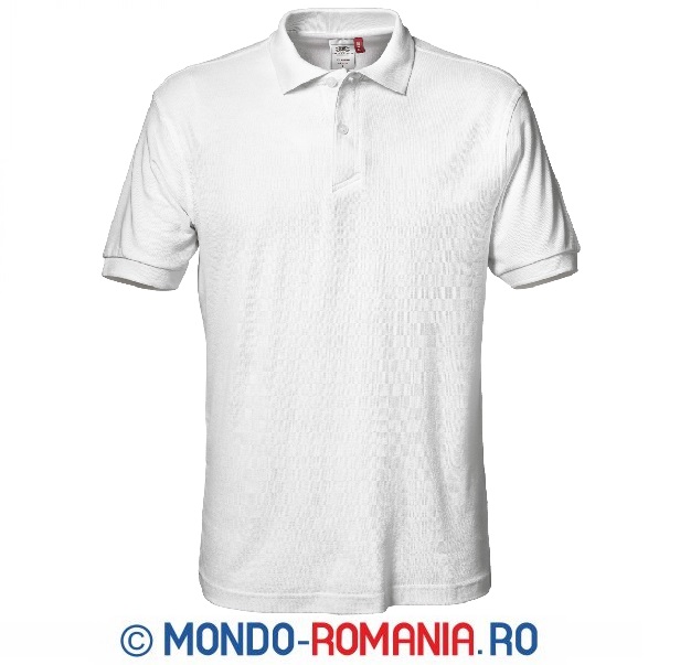 Tricou alb POLO cu maneca scurta - tricouri albe cu posibilitate de personalizare